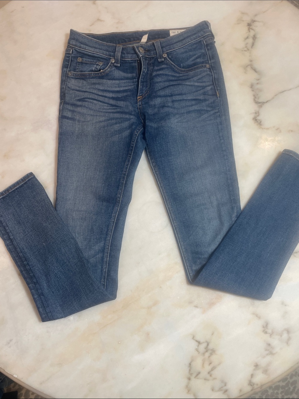 rag & bone Women's Skinny Jeans in Medium Blue Wash
